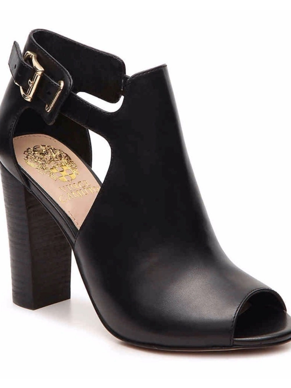 Vince Camuto Black Leather Vayda Bootie Size 7.5